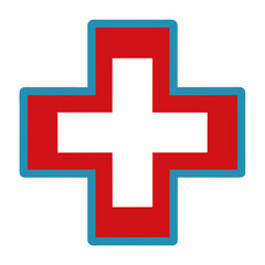 Obraz premium Medical Cross icon against white background