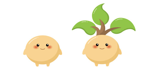 Mustard seed mascot vector cartoon illustration