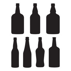 alcohol bottle silhouette vector