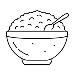 rice bowl icon, rice bowl vector illustration-simple illustration of rice bowl, perfect for rice bowl logos and icons