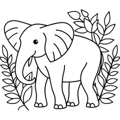 Obraz premium African Elephant illustration flat vector design 