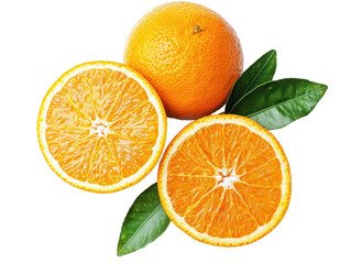 Fototapeta premium Fresh orange slices with cutout background bright kitchen environment high-quality image