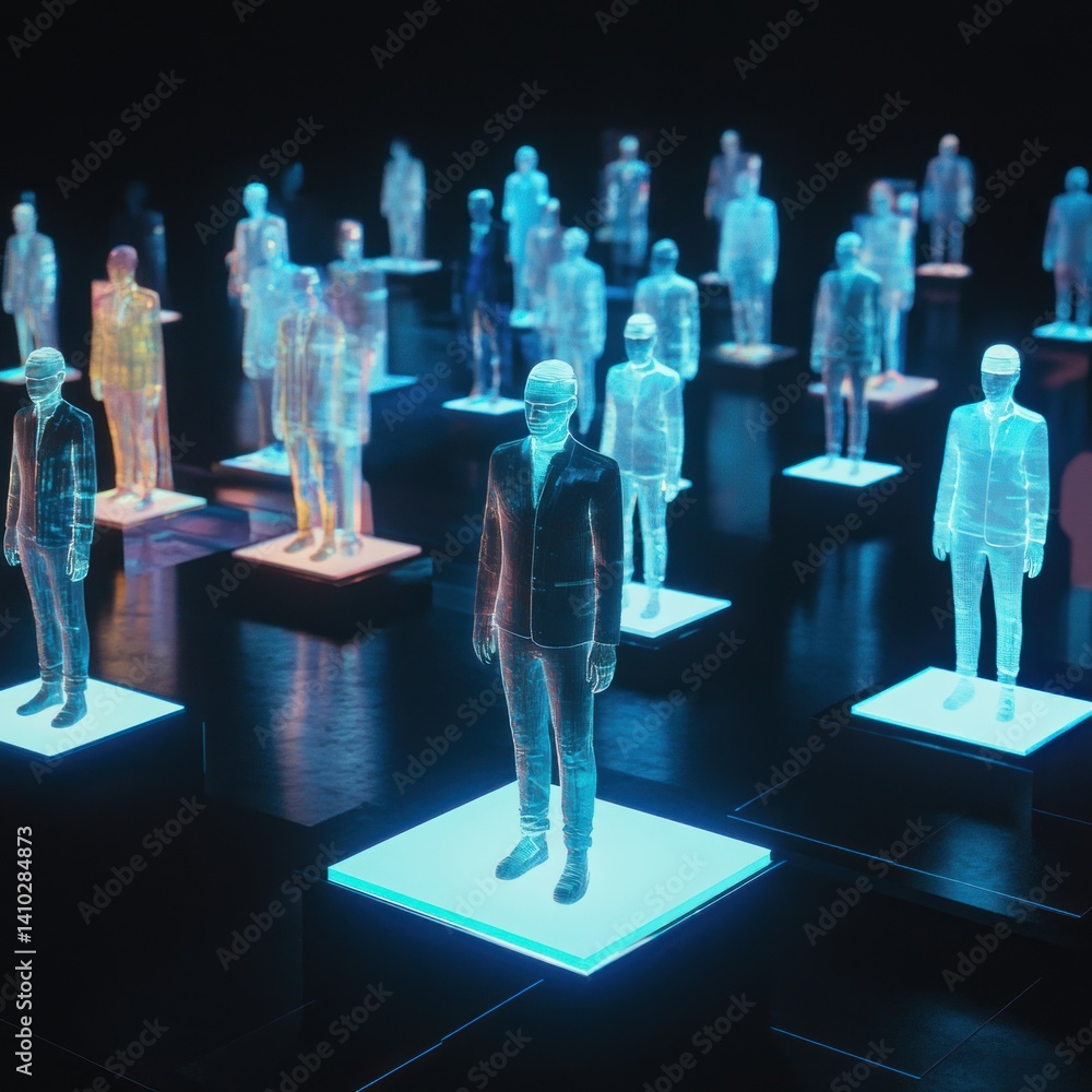 Poster a digital representation of a multitude of people in a network.