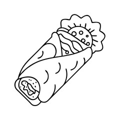 burrito icon, burrito vector illustration-simple illustration of burrito, perfect for burrito logos and icons