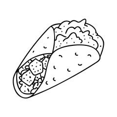 burrito icon, burrito vector illustration-simple illustration of burrito, perfect for burrito logos and icons