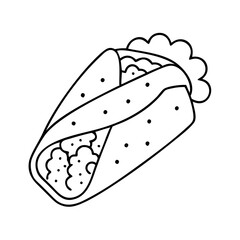 burrito icon, burrito vector illustration-simple illustration of burrito, perfect for burrito logos and icons