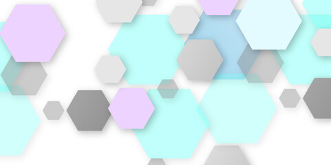 Abstract geometric hexagon blue texture background pattern vector illustration background on transparent.