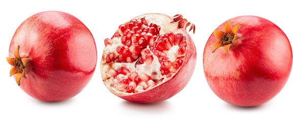set of grape red leaves isolated on a white background