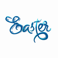 Happy Easter holiday banner. 3d render text. 