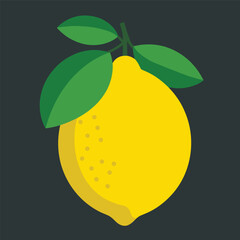 A vibrant yellow lemon with green leaves, a symbol of freshness and healthy eating.