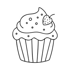 cupcake icon, cupcake vector illustration-simple illustration of cupcake, perfect for cupcake logos and icons
