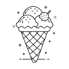 ice cream cone icon, ice cream cone vector illustration-simple illustration of ice cream cone, perfect for ice cream cone logos and icons