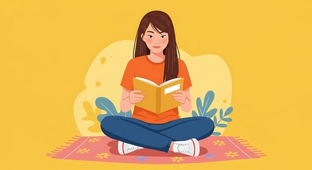 Woman engrossed in reading a book outdoors.