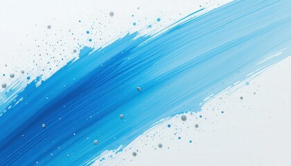 Fototapeta premium Vibrant blue paint streaks elegantly cascade across a crisp white sheet of paper, creating a striking contrast that highlights the fluidity and texture of the paint.