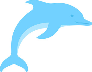 Blue dolphin icon. Vector illustration.	