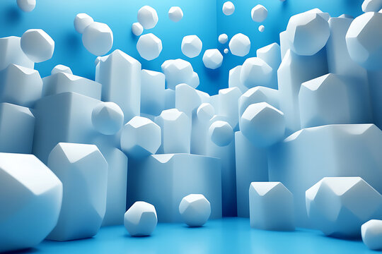 Light blue technological background with minimal 3D objects, creating a clean and modern scene for tech, presentations, and digital branding visuals.

