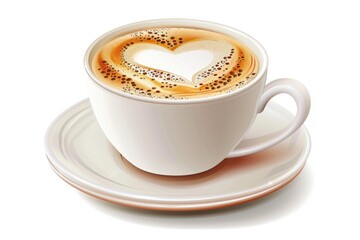 Coffee cup with heart foam