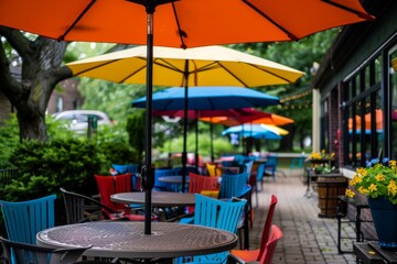 Charming Coffee Shop Patio Scene