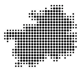 Symbol Map of the Province Guizhou (People's Republic of China) showing the territory with a pattern of black circles