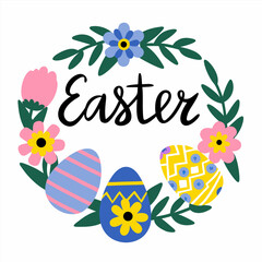 Happy Easter day. Ester decoration. Cute Easter background

