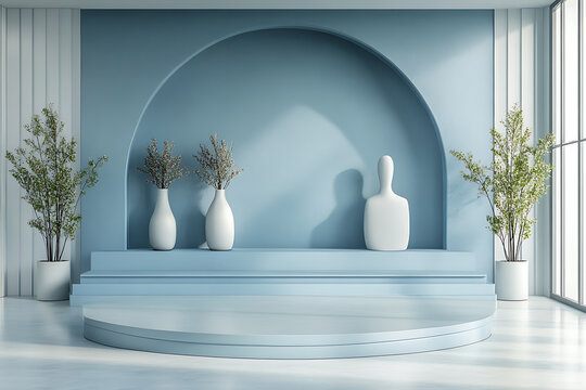 Light blue technological background with minimal 3D objects, creating a clean and modern scene for tech, presentations, and digital branding visuals.

