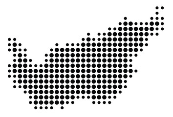 Symbol Map of the Kanton Valais (Switzerland) showing the Kanton with a pattern of black circles