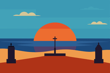 beach with umbrella