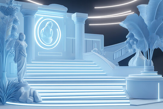 Light blue technological background with minimal 3D objects, creating a clean and modern scene for tech, presentations, and digital branding visuals.

