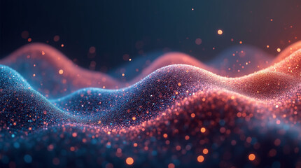 Abstract art glitter and lights waves background