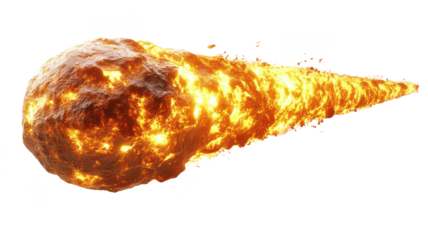 Meteor isolated on transparent background