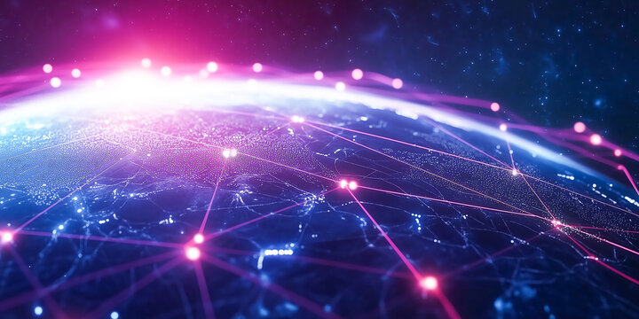 3D Business Network Concept with Server Rooms Connected to Highlight Digital Transformation and Technological Advancements in Business