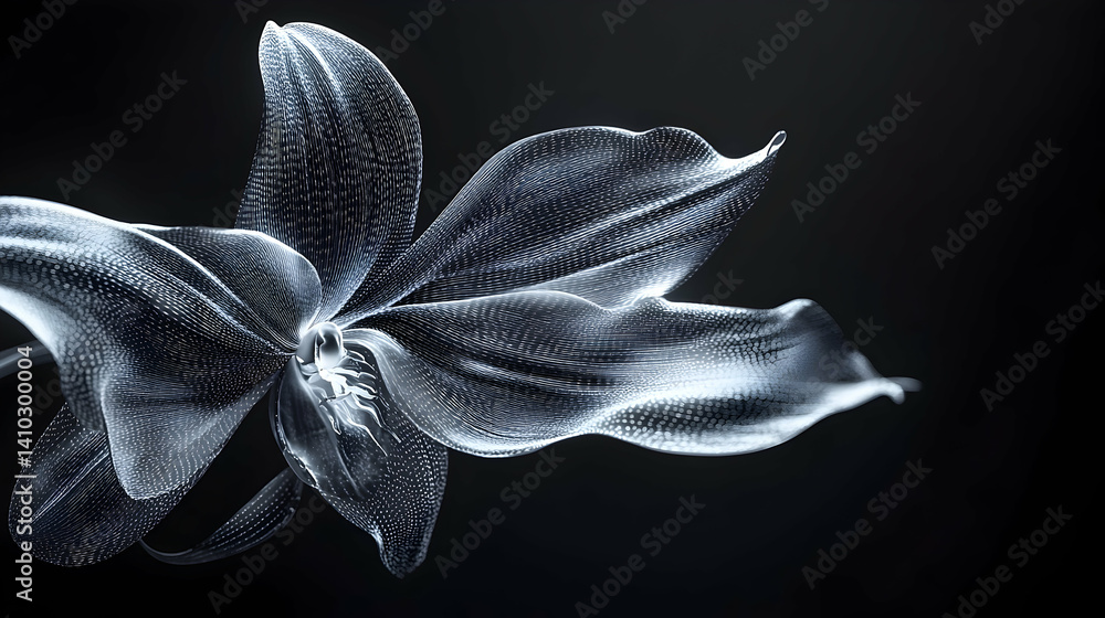 Poster abstract digital rendering of a lily flower.