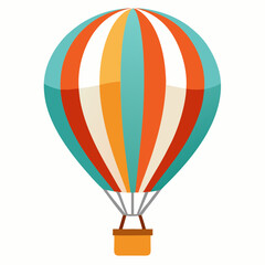 Fototapeta premium Hot Air Balloon in vibrant colors against a plain background