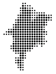 Fototapeta premium Symbol Map of the State Maranhao (Brazil) showing the territory with a pattern of black circles
