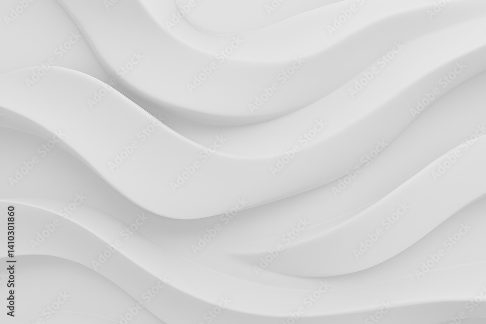 Poster abstract white background featuring smooth 3d waves in a minimalist style for modern design and crea