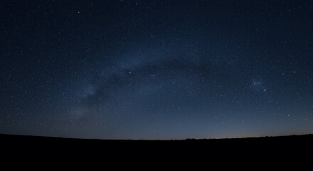 Stargazing at Night Revealing Dark Silhouette and Starry Sky