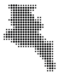 Symbol Map of the Province Catamarca (Argentina) showing the territory with a pattern of black circles