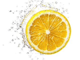 Citrus concept refreshing lemon splash in a bright kitchen setting for food photography