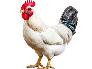 Fototapeta premium Vibrant chicken portrait farm setting cutout background natural environment close-up view animal concept