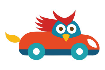 Aspark Owl Car Vector Illustration on White Background