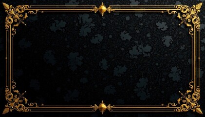 Shimmering gold accents on black velvet background with intricate patterns , luxury, velvet