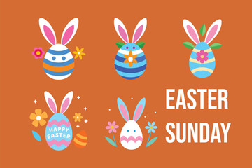 easter bunny with easter eggs