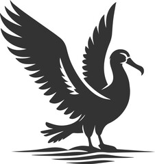 Albatross silhouette bird vector