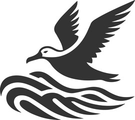 Albatross silhouette bird vector