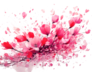 pink sakura petal flying floating in air isolated 