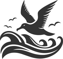Albatross silhouette bird vector