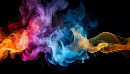 vibrant colorful smoke on black background wallpaper