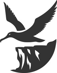 Albatross silhouette bird vector