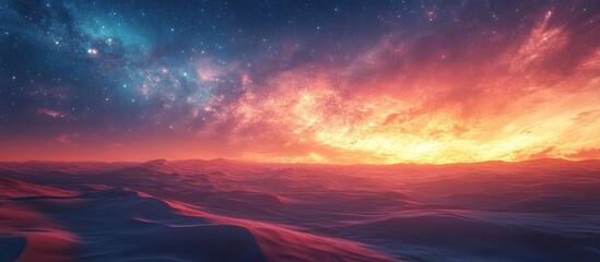 Obraz premium Starry Desert Sunset