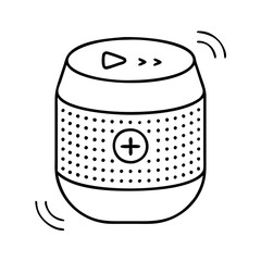bluetooth speaker icon, bluetooth speaker vector illustration-simple illustration of bluetooth speaker, perfect for bluetooth speaker logos and icons